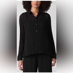 Eileen Fisher 🎉host pick🎉🎈NWT Crinkle Sheer Silk Georgette button down shirt